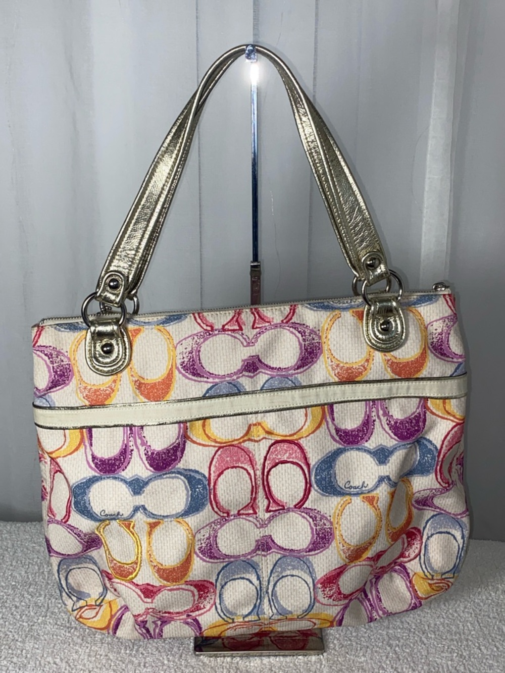 GUC Coach Poppy Multicolor Dream Glam Tote - Picture 3 of 8